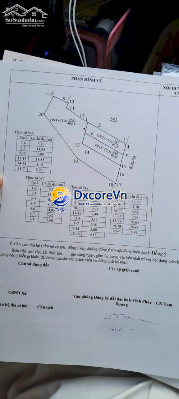 Đất Thanh Vân Tam Dương giáp Vĩnh Yên cần bán